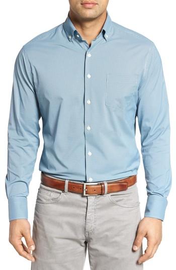 Men's Peter Millar Parsons Regular Fit Performance Sport Shirt, Size - Blue