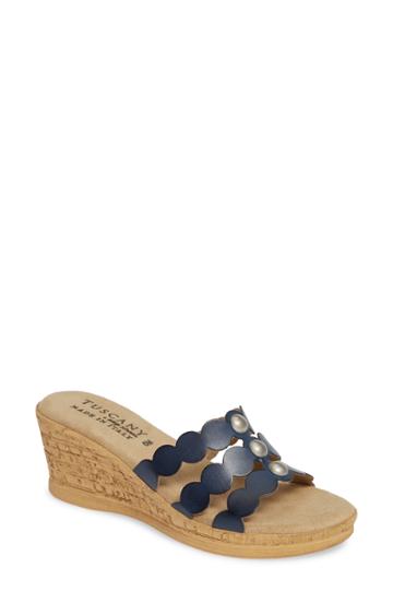 Women's Tuscany By Easy Street Torina Slide Sandal N - Blue