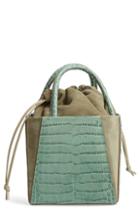 Trademark Dorthea Croc Textured Leather Box Bag - Green