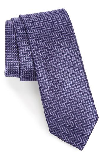 Men's Nordstrom Men's Shop Colombo Neat Silk Tie, Size - Purple