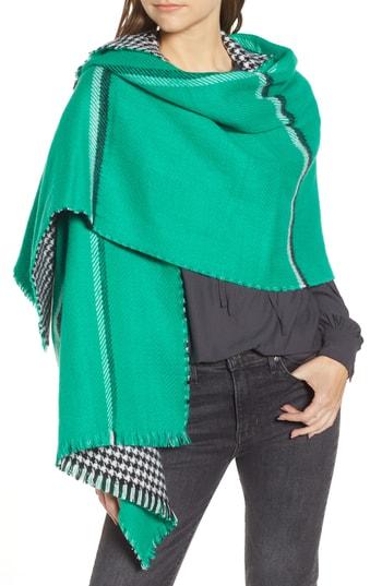 Women's Trouve Double Sided Check Blanket Scarf