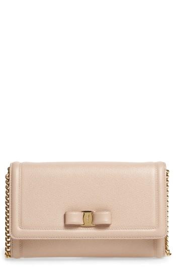 Salvatore Ferragamo Mini Vara Leather Crossbody Bag - Beige