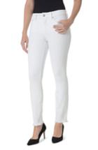 Women's Nydj Sheri Frayed Hem Stretch Slim Ankle Jeans - White