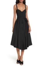Women's Milly Poplin Bustier Midi Dress - Black
