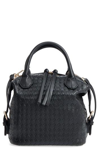 Emperia Patrice Woven Faux Leather Mini Satchel - Black