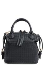 Emperia Patrice Woven Faux Leather Mini Satchel - Black