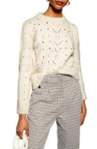 Women's Topshop Pointelle Lace Sweater - Ivory