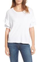 Women's Current/elliott The Ruffle Roadie Tee - White