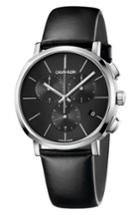 Men's Calvin Klein Posh Chronograph Leather Band Watch, 42mm