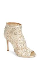 Women's Badgley Mischka Moyra Embellished Lace Bootie M - White