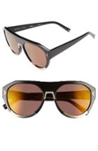 Women's Kendall + Kylie Mercy 55mm Aviator Sunglasses - Shiny Black/ Shiny Gold Metal