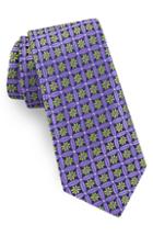 Men's Ted Baker London Flower Lattice Silk Tie, Size - Purple