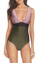 Women's Ted Baker London Contrast One-piece Swimsuit - Pink