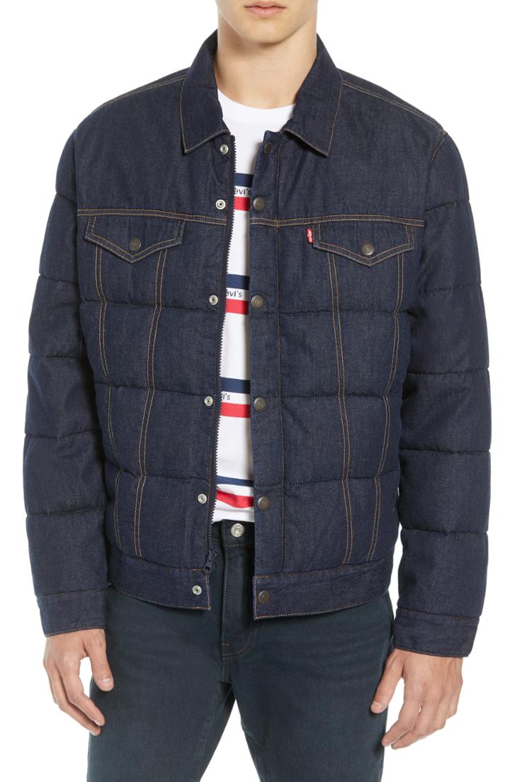 Men's Levi's Down Puffer Trucker Jacket - Blue