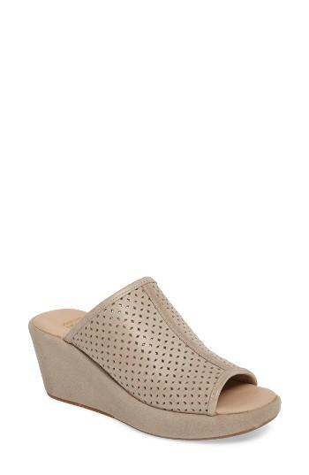 Women's Johnston & Murphy Delaney Wedge Slide M - Grey