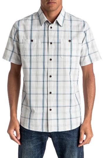 Men's Quiksilver Waterman Collection Reform Regular Fit Plaid Sport Shirt - Grey