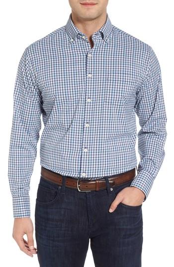 Men's Peter Millar Jojo Check Performance Sport Shirt - Blue