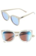 Women's Quay Australia Noosa 50mm Square Sunglasses - Pearl/ Blue