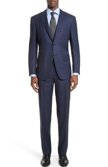Men's Canali Classic Fit Nailhead Stripe Wool Suit