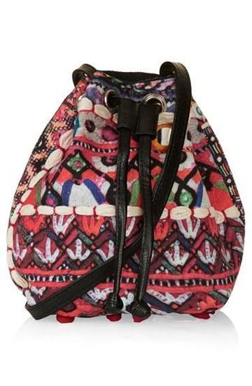 Topshop 'cuzco' Embroidered Bucket