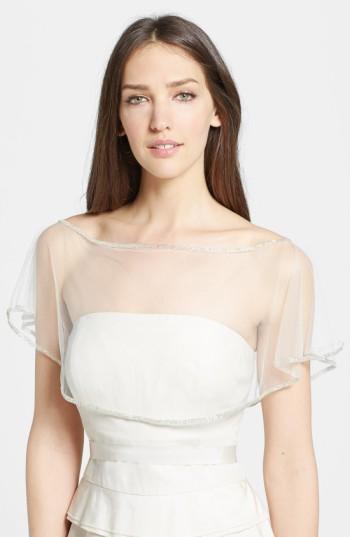 Women's Wedding Belles New York Beaded Capelet, Size - Metallic