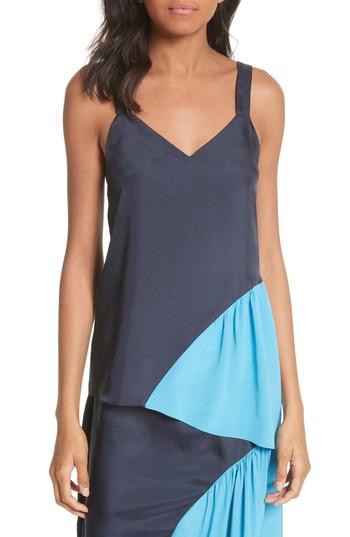 Women's Tibi Shirred Colorblock Camisole - Blue