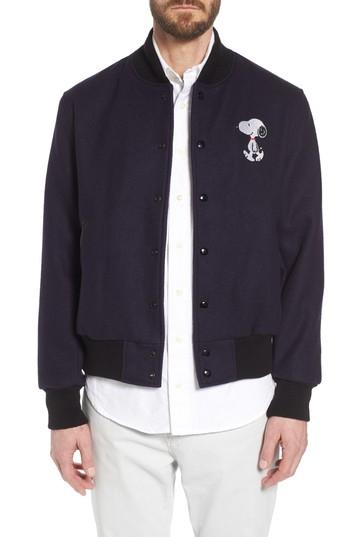 Men's Golden Bear Snoopy Varsity Jacket - Blue