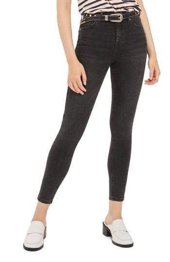 Women's Topshop Jamie High Waist Ankle Skinny Jeans X 30 - Black