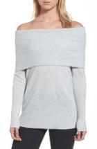 Women's Halogen Convertible Cowl Cashmere Sweater, Size - Grey