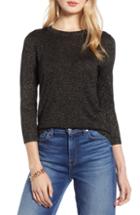 Women's Halogen Shimmer Sweater, Size - Black