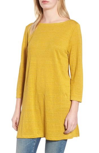 Women's Eileen Fisher Organic Linen Tunic, Size - Yellow