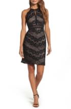 Women's Morgan & Co. Mitered Lace Dress - Black