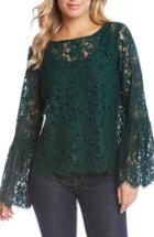 Women's Karen Kane Lace Bell Sleeve Top - Green