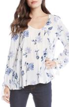 Women's Karen Kane Embroidered Tassel Sleeve Gauze Top - White