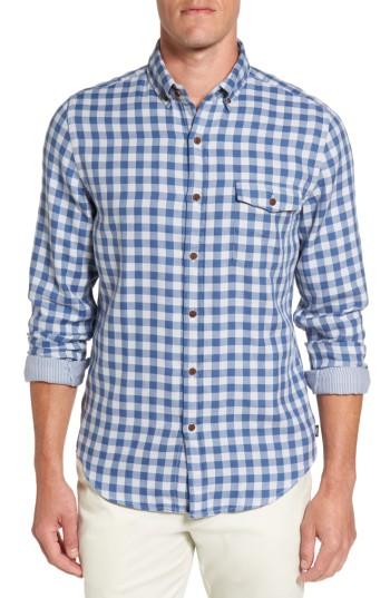 Men's Vineyard Vines Crosby Slim Blue Heron Gingham Sport Shirt - Blue