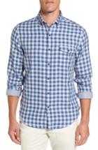 Men's Vineyard Vines Crosby Slim Blue Heron Gingham Sport Shirt - Blue