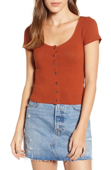 Women's Pst By Project Social T Button Front Crop Tee
