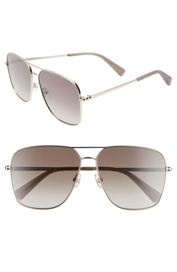 Women's Rebecca Minkoff Stevie3 61mm Aviator Sunglasses - Gold