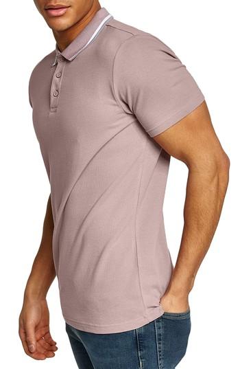 Men's Topman Muscle Fit Polo - Coral