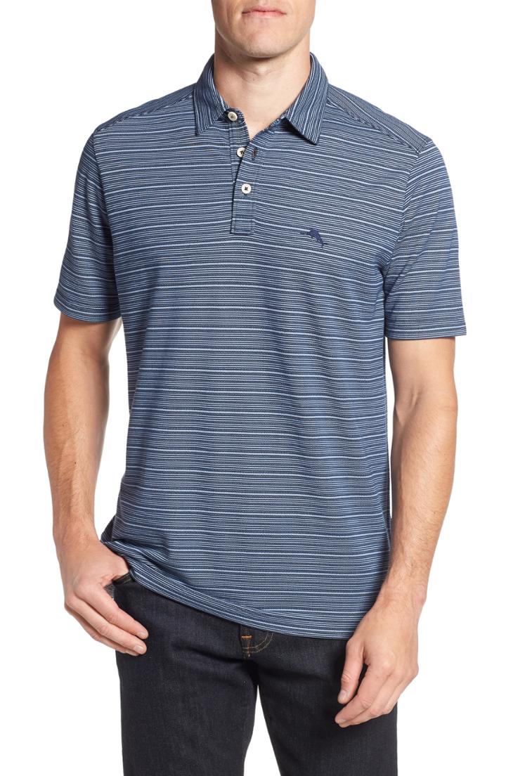 Men's Tommy Bahama Santa Elana Stripe Polo, Size - Blue