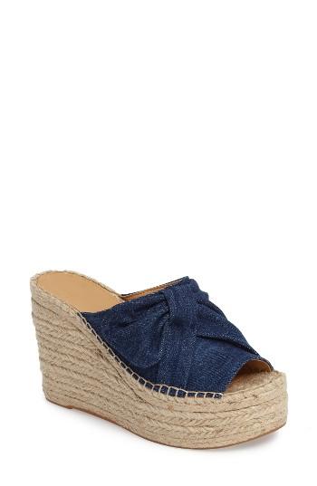 Women's Marc Fisher Ltd Aida Bow Espadrille Wedge M - Blue