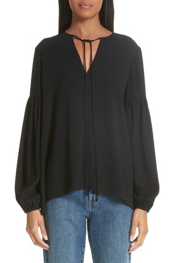 Women's Co Essentials Tie Neck Blouse - Black