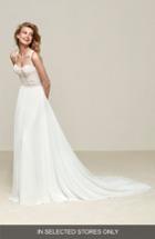 Women's Pronovias Drenube Crochet Bodice A-line Gown, Size In Store Only - Ivory