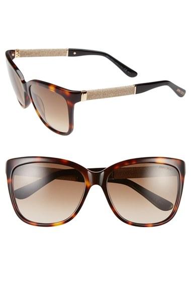 Women's Jimmy Choo 'coras' 56mm Retro Sunglasses - Dark Havana