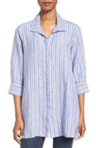 Women's Foxcroft Stripe Linen Tunic - Blue