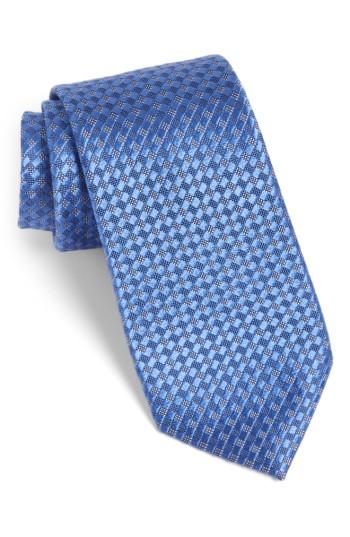 Men's Calibrate Artesia Check Silk Tie, Size - Blue