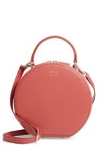 Oad New York Mini Circle Pebbled Leather Satchel - Pink