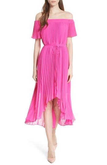 Women's Ted Baker London Melli Off The Shoulder Pleat Dress - Pink