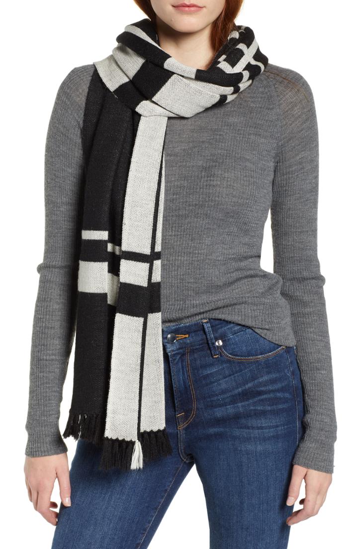 Women's Lamini Met Baby Alpaca Scarf, Size - Black