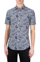 Men's Bugatchi Shaped Fit Paisley Sport Shirt, Size - Grey